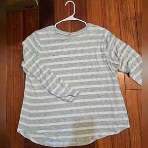 Old Navy Luxe grey striped tee EUC XL